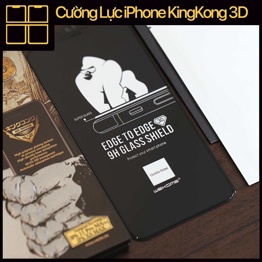 Kính cường lực iphone KingKong 3D Full Màn Dòng 6/6s/6sp/7/7p/8/8p/x/xs/xsmax/11/11pro/11promax/12/12pro/12promax/13