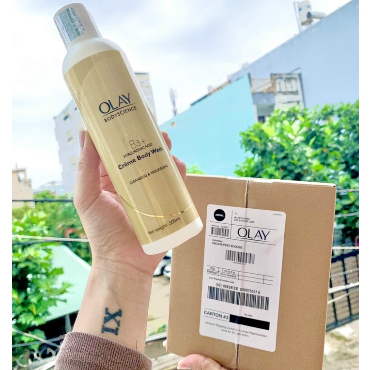 Combo 3 chai Sữa tắm Olay B3 Vitamin C/ Peptide/ HA dưỡng ẩm sáng da chống lão hóa 300ml/1 chai