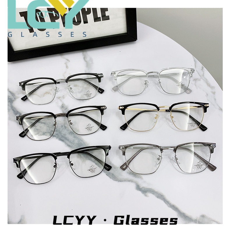 Mắt Kính Gọng Kim Loại Chống Ánh Sáng Xanh Lam Phong Cách Doanh Nhân Thời Trang LCYY2022 / 9296