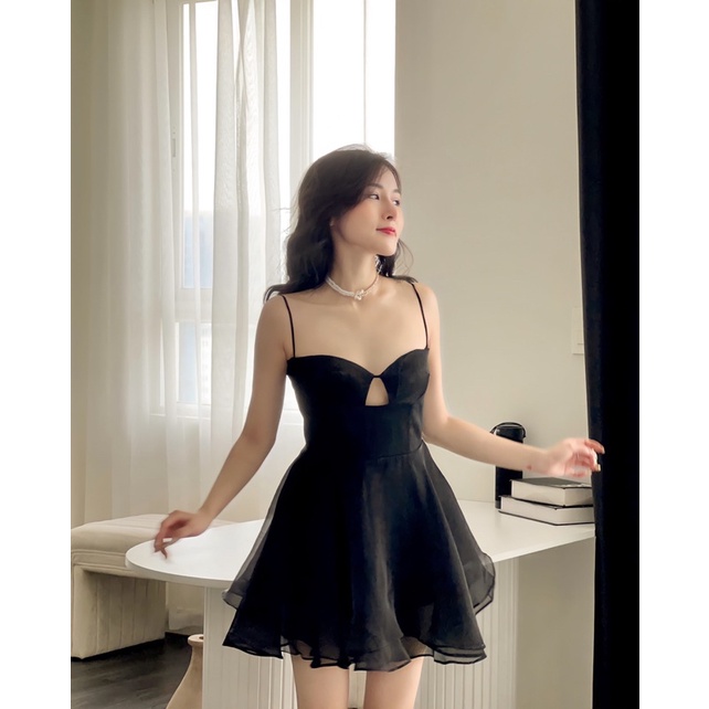 Mell03 dress - Váy đen xoè hai dây quyến rũ Onmellem