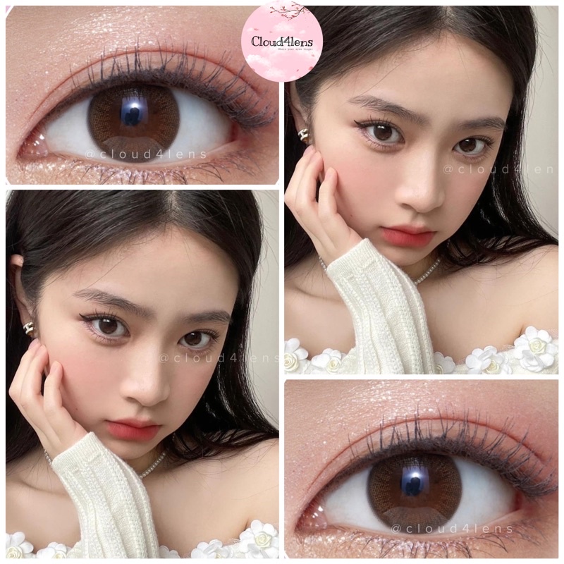 kính áp tròng nâu tự nhiên hổ phách Soft brown size S