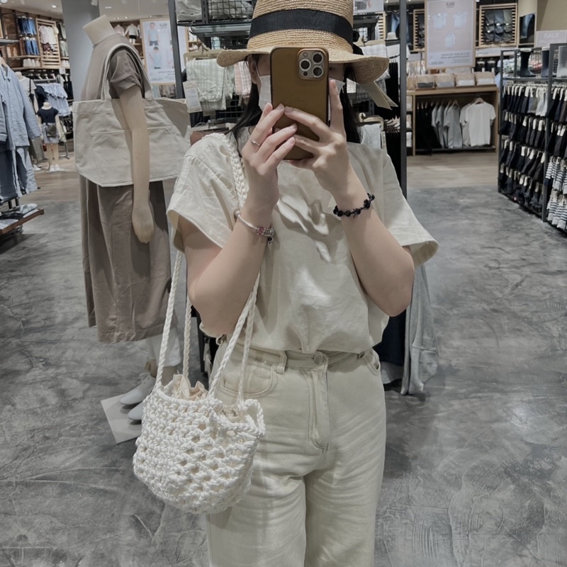 TÚI LƯỚI MÓC ĐEO HAI KIỂU HANDMADE. KÈM TÚI VẢI