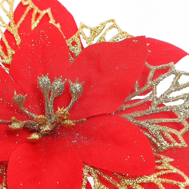 Bộ 5 Bông Hoa Nhân Tạo Hình Bát Giác Rỗng Dùng Trang Trí Giáng Sinh