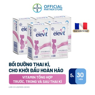 Bộ 5 hộp vitamin bầu tổng hợp elevit cho phụ nữ trước, trong và sau thai - ảnh sản phẩm 1