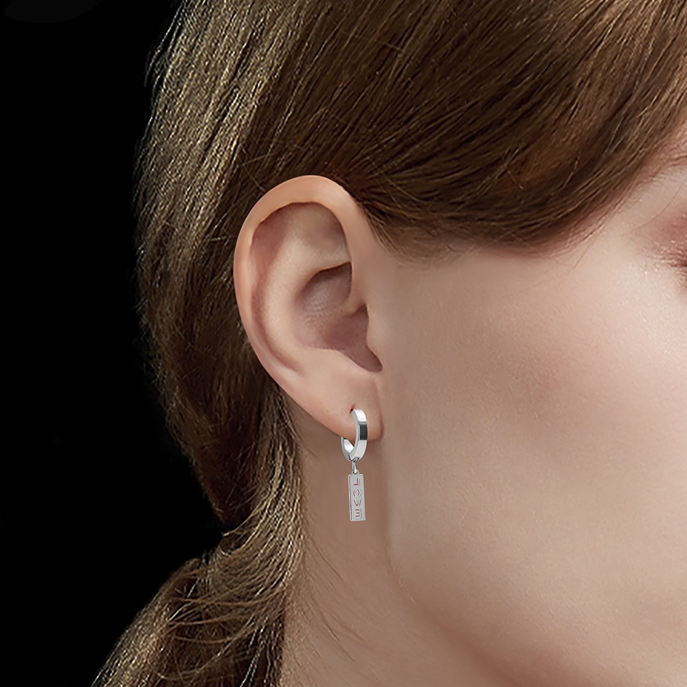 1 Đôi Khuyên Tai Tròn Bằng Thép Không Gỉ Màu Sắc Bạc Hình Bướm / Xương Rắn Phong Cách Punk Dành Cho Nam Nữ