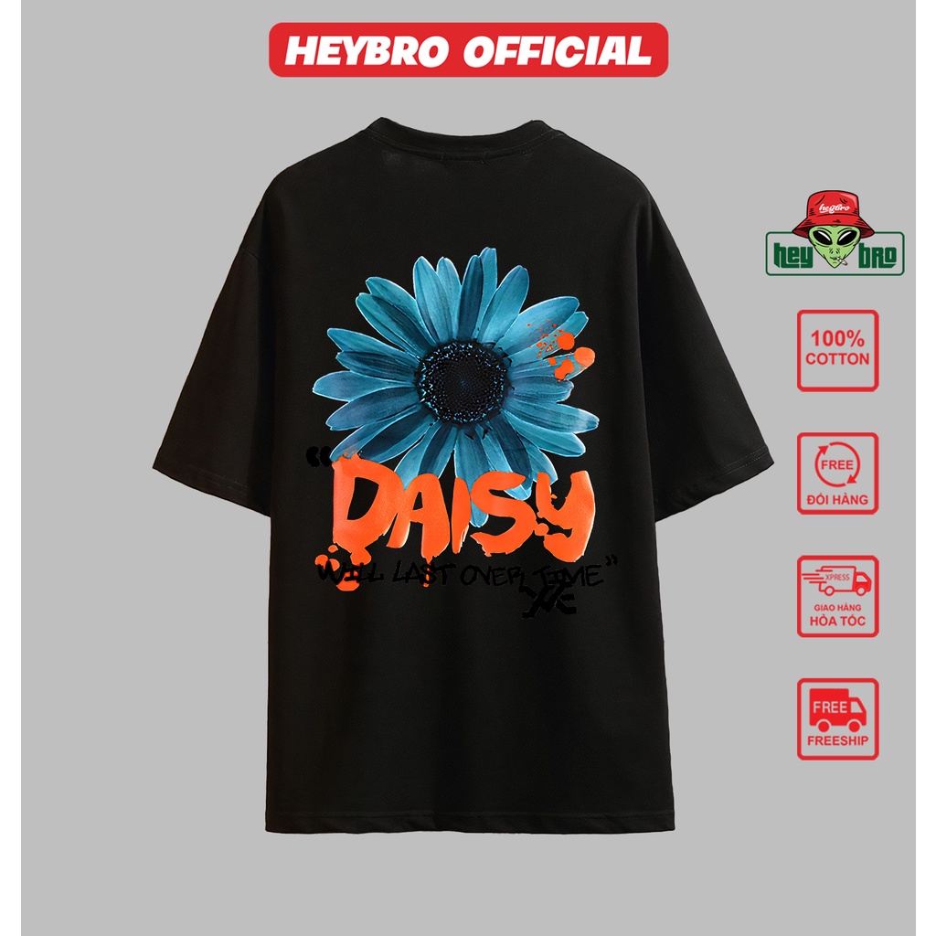 Áo thun unisex nam nữ tay lỡ form rộng Local Brand HEYBRO thế hệ genz DAISY