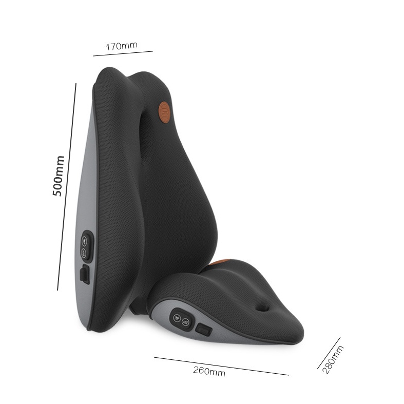 Bộ gối đệm sưởi ấm + massage giảm đau  vai cổ, cột sống lưng, 6 chế độ dành cho ô tô, văn phòng | BigBuy360 - bigbuy360.vn