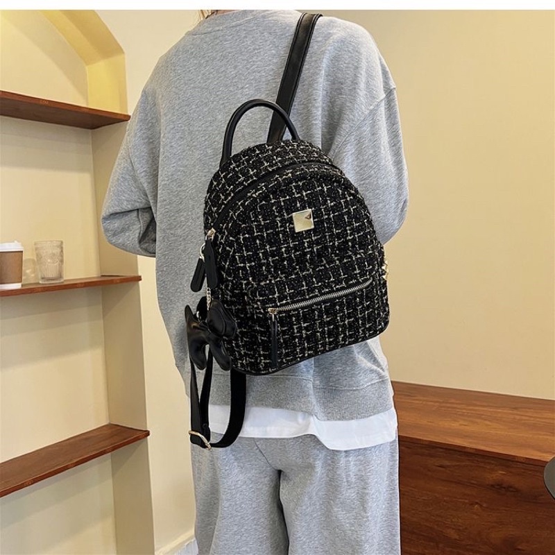 BALO MINI THỜI TRANG NỮ Balo đi học vải dạ balo hoạ tiết