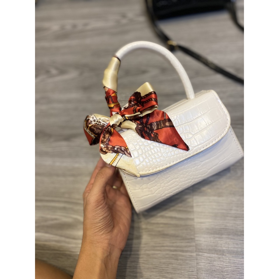 Túi Xách Nữ Giá Rẻ ♥️FREESHIP♥️ Túi Đeo Chéo Nữ Vân Da Rắn Tặng Kèm Khăn 355