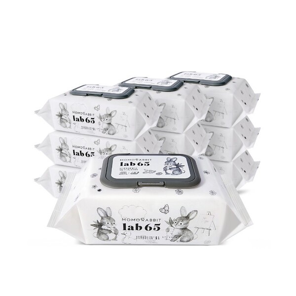 Khăn Ướt Momo Rabbit Sợi Thiên Nhiên Cao Cấp Hàn Quốc Lab65 loại 72 tờ