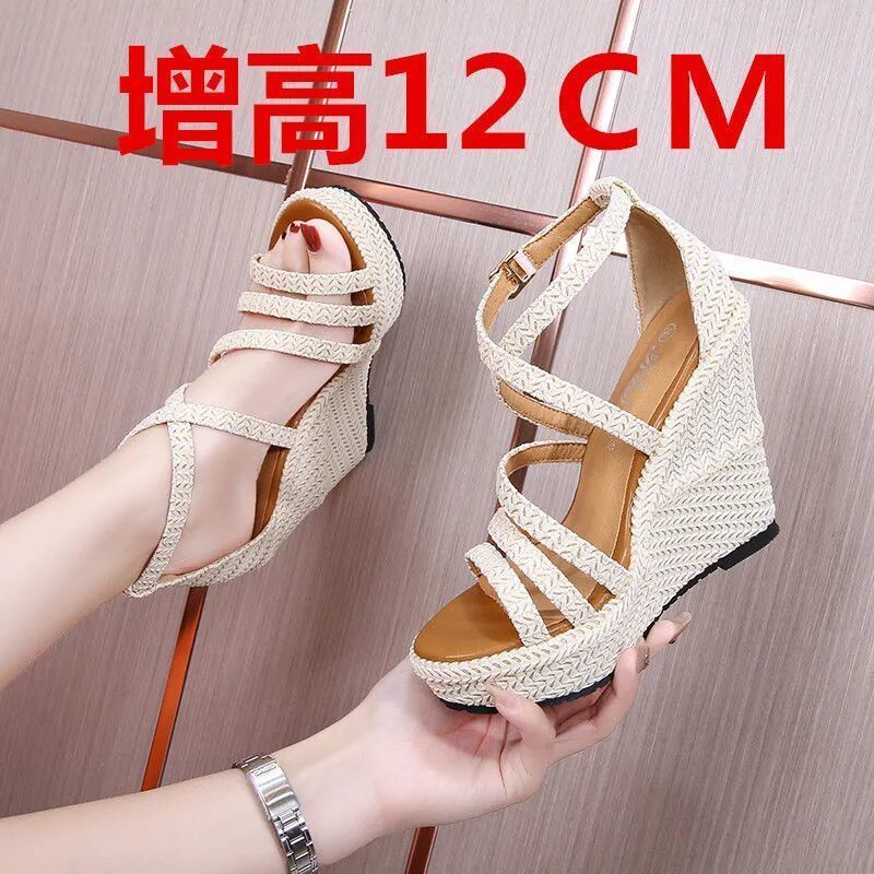 Giày Sandal Cao Gót 16cm 14cm 12Cm Đế Xuồng Hở Ngón Phong Cách Bohemian Thời Trang 2022 Cho Nữ