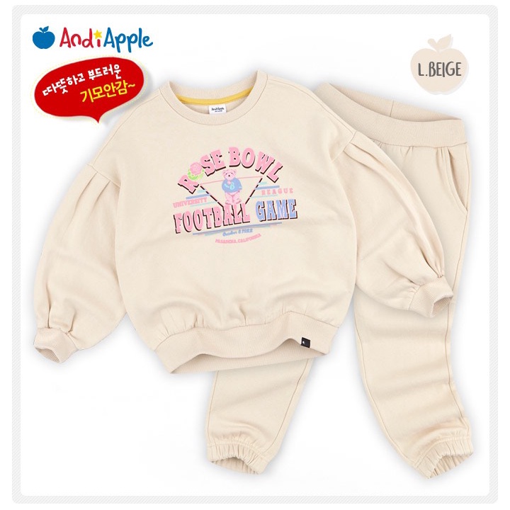 Bộ nỉ Andi Apple gấu chữ hồng Nga Fish B1A1G5