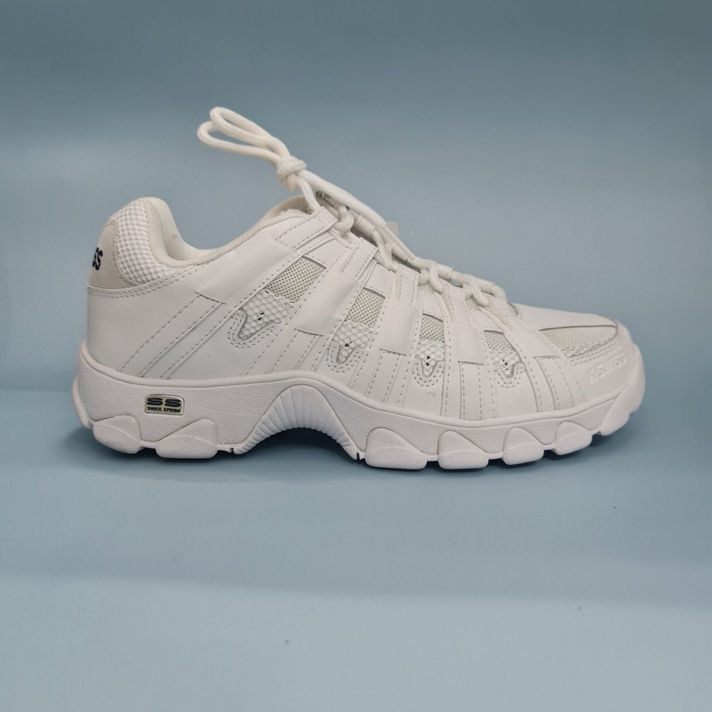 Giày Kswiss cổ thấp màu trắng da nam nữ