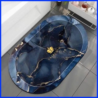 Thảm silicon lau chân hình ovan siêu thấm hút, Thảm giả đá mẫy mới hót hít