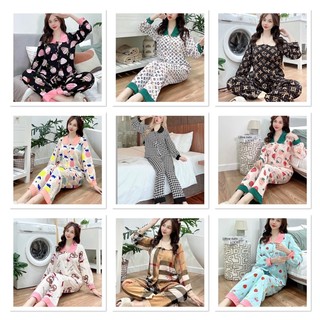 Pijama Đồ bộ lụa Mango cổ Sen tay dài quần dài ! Hình ảnh và mẫu chụp thật 100%