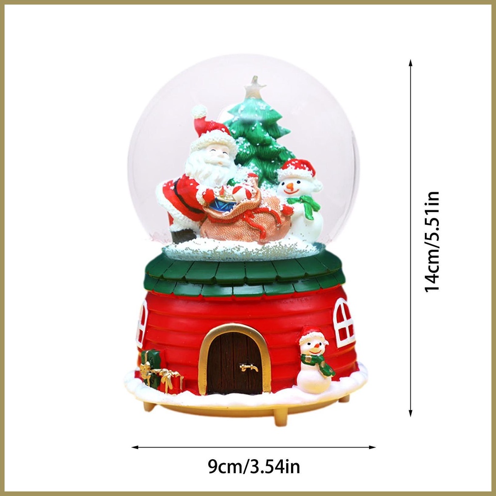 Hộp Nhạc Hình Ngôi Nhà Tuyết / Ông Già Noel / Quả Cầu Tuyết Pha Lê Trang Trí Giáng Sinh / Năm Mới / paca3vn