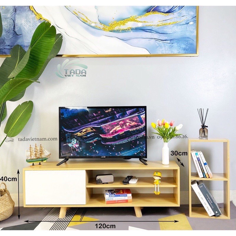 Kệ TV Để Sàn Phòng Khách, Phòng Ngủ 1m2 Cánh Mở Hiện Đại Chất Liệu Gỗ MDF Siêu Bền