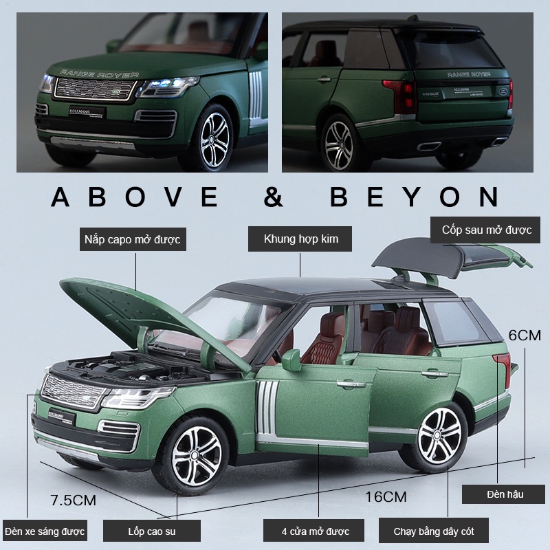 Mô hình siêu xe ô tô Land Rover Range Rover Holland tỷ lệ 1:32 hãng NEWAO