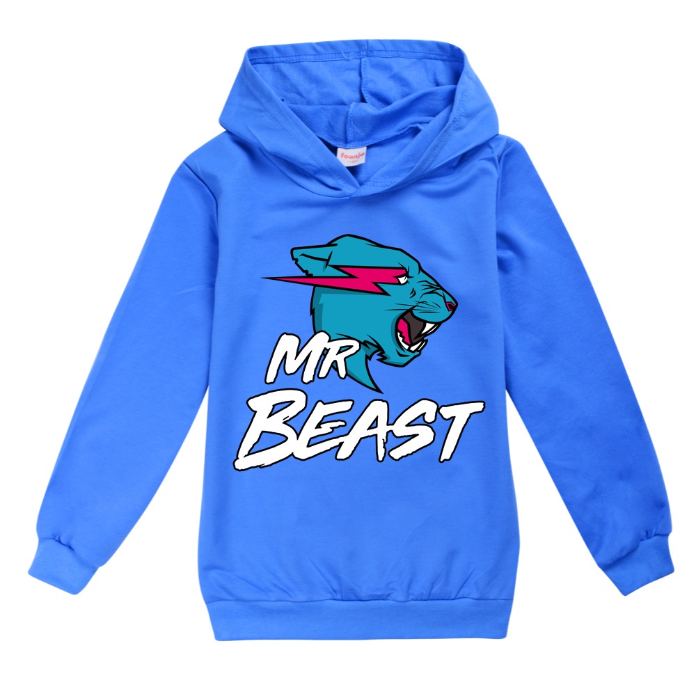 Mrbeast Áo Hoodie Thể Thao Tay Dài In Hình Trò Chơi Baju Budak Hoạt Hình Giản Dị Dành Cho Trẻ Em