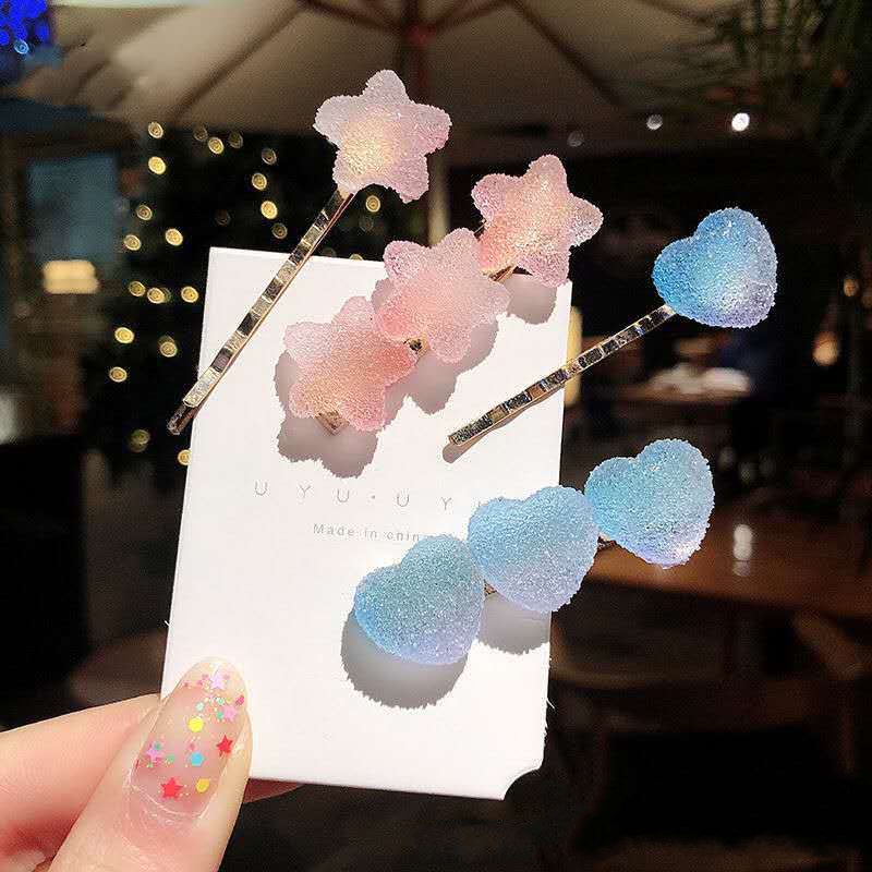 Kẹp Tóc Dễ Thương Hình Ngôi Sao Màu Sắc Ngọt Ngào Phụ Kiện Thời Trang Cho Nữ AB159