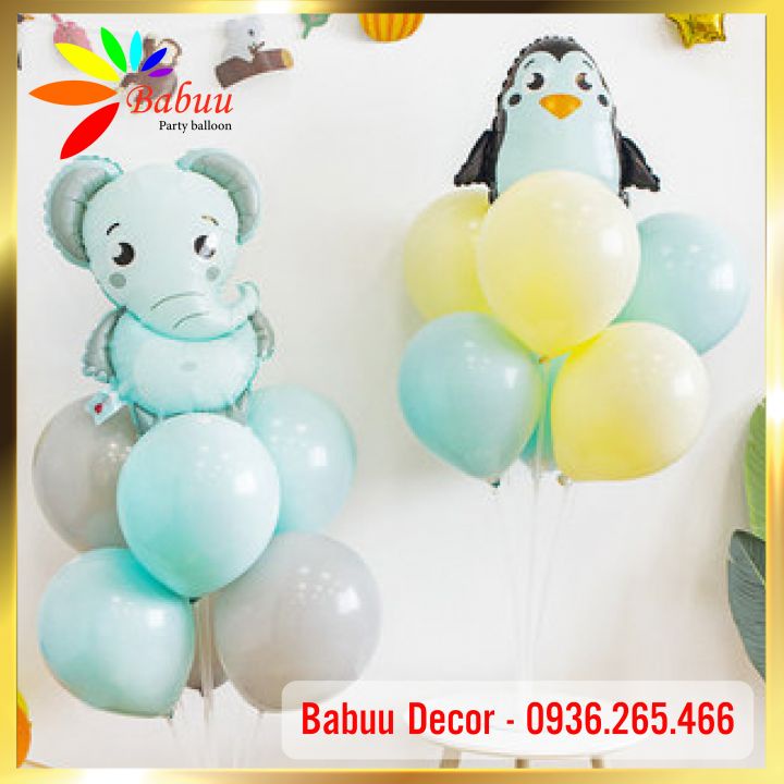 Trụ + bóng hình động vật ngộ nghĩnh, đáng yêu trang trí sinh nhật cho bé BabuuDecor