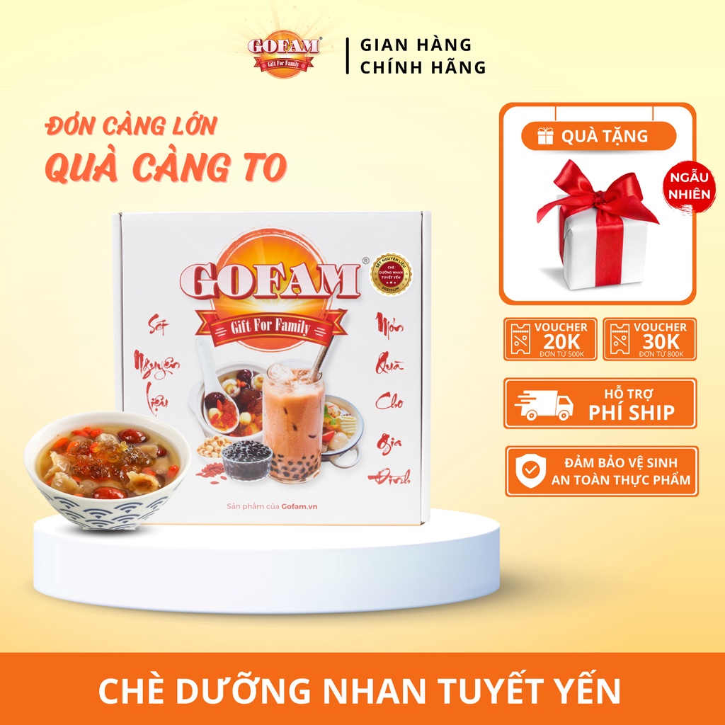 Chè dưỡng nhan tuyết yến GOFAM set nguyên liệu chè dưỡng nhan 14 vị