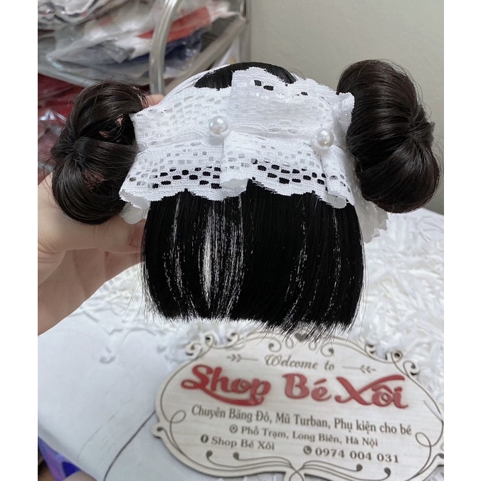 Tóc giả cho bé gái, turban tóc giả cho bé gái, tóc giả bé gái, tóc giả trẻ em shop bé xôi