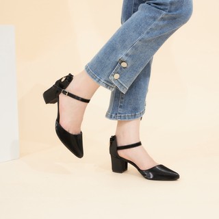 Giày MWC 3970 - Giày Cao Gót 5cm, Cao Gót Bít Gót Mũi Nhọn Satin Siêu Hot