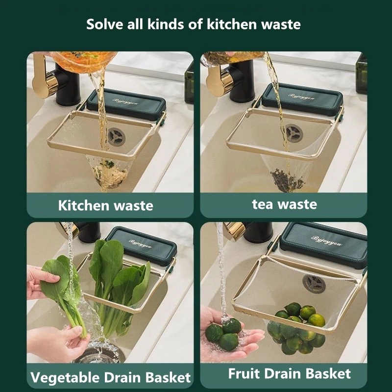 Giá Đỡ Túi Rác Dùng Một Lần Có Thể Gấp Gọn Chống Tắc Nghẽn Tiện Dụng Cho Bồn Rửa Nhà Bếp