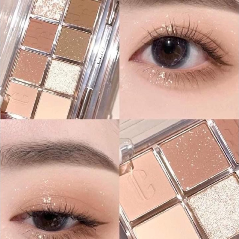 Có kèm cọ mắt - Bảng phấn mắt CLIO Pro Eye Palette màu số 12 Autumn Breeze in Seoul Forest tone nâu ấm pha cam đỏ