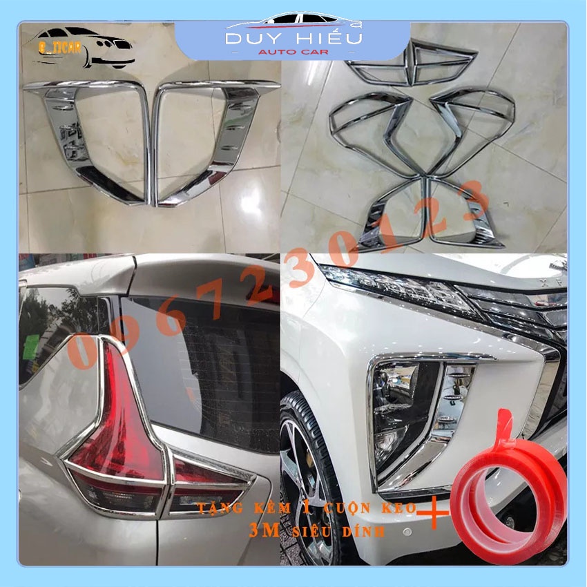 Ốp đèn pha và hậu xe Mitsu Xpander 2018-2021, Xpanderr Cross  tặng kèm băng dính 3M siêu dính