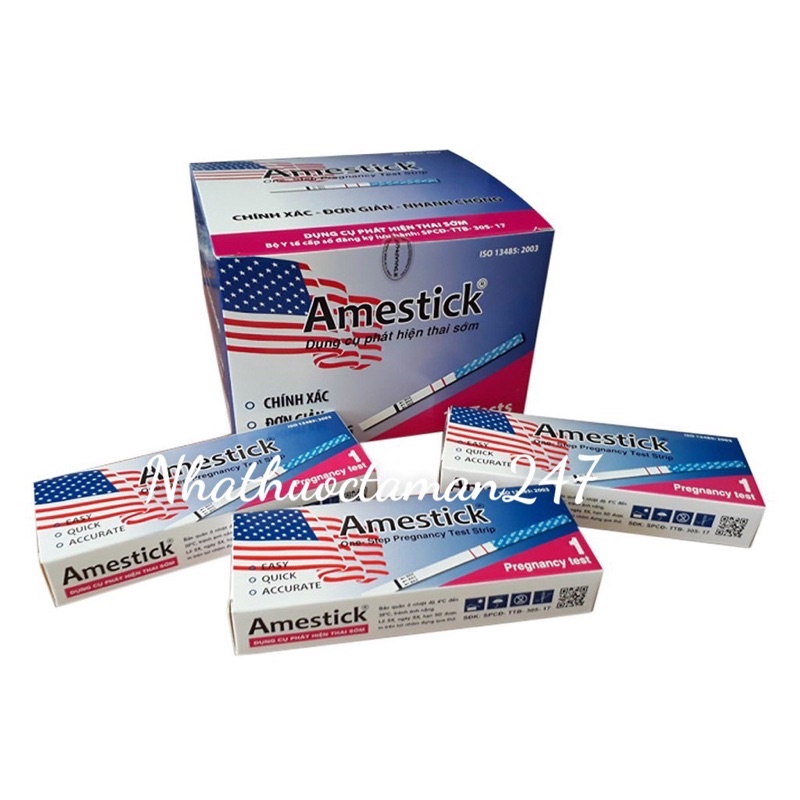 Combo 2 que thử thai Amestick (TANAPHAR) - Dụng cụ test phát hiện thai sớm tại nhà, nhanh chóng, chính xác