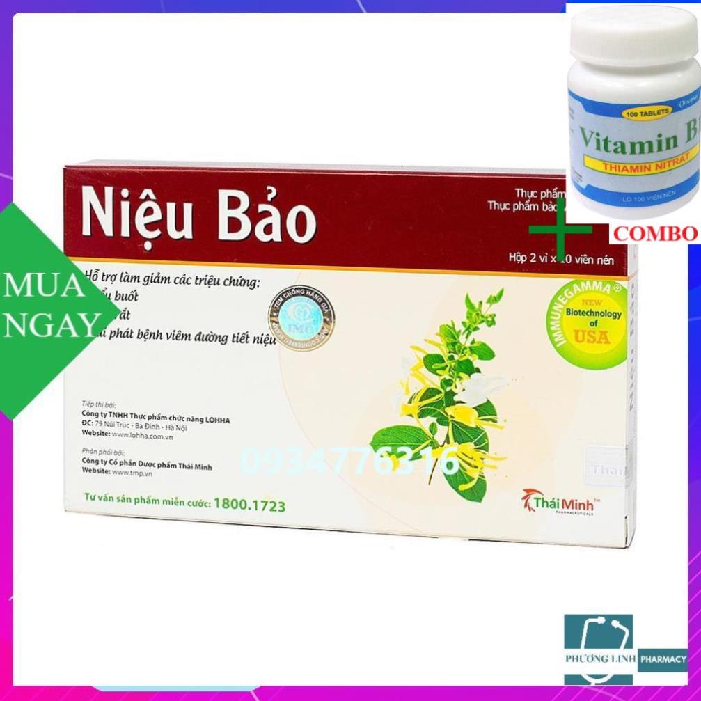 Combo Vitamin B1 chai 100 viên+ NIỆU BẢO SẢN PHẨM HỖ TRỢ TRỊ VIÊM ĐƯỜNG TIẾT NIỆU