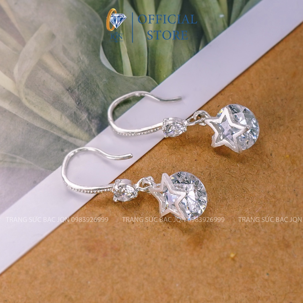 Khuyên Tai Bạc JQN Bông Tai Kẹp Dạng Móc T33