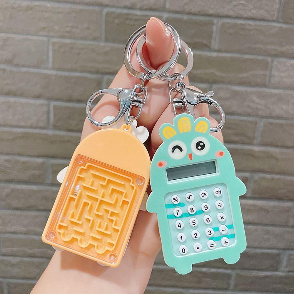 Móc Khóa Máy Tính Bỏ Túi Siêu Mỏng Họa Tiết Cà Rốt Hoạt Hình Dễ Thương