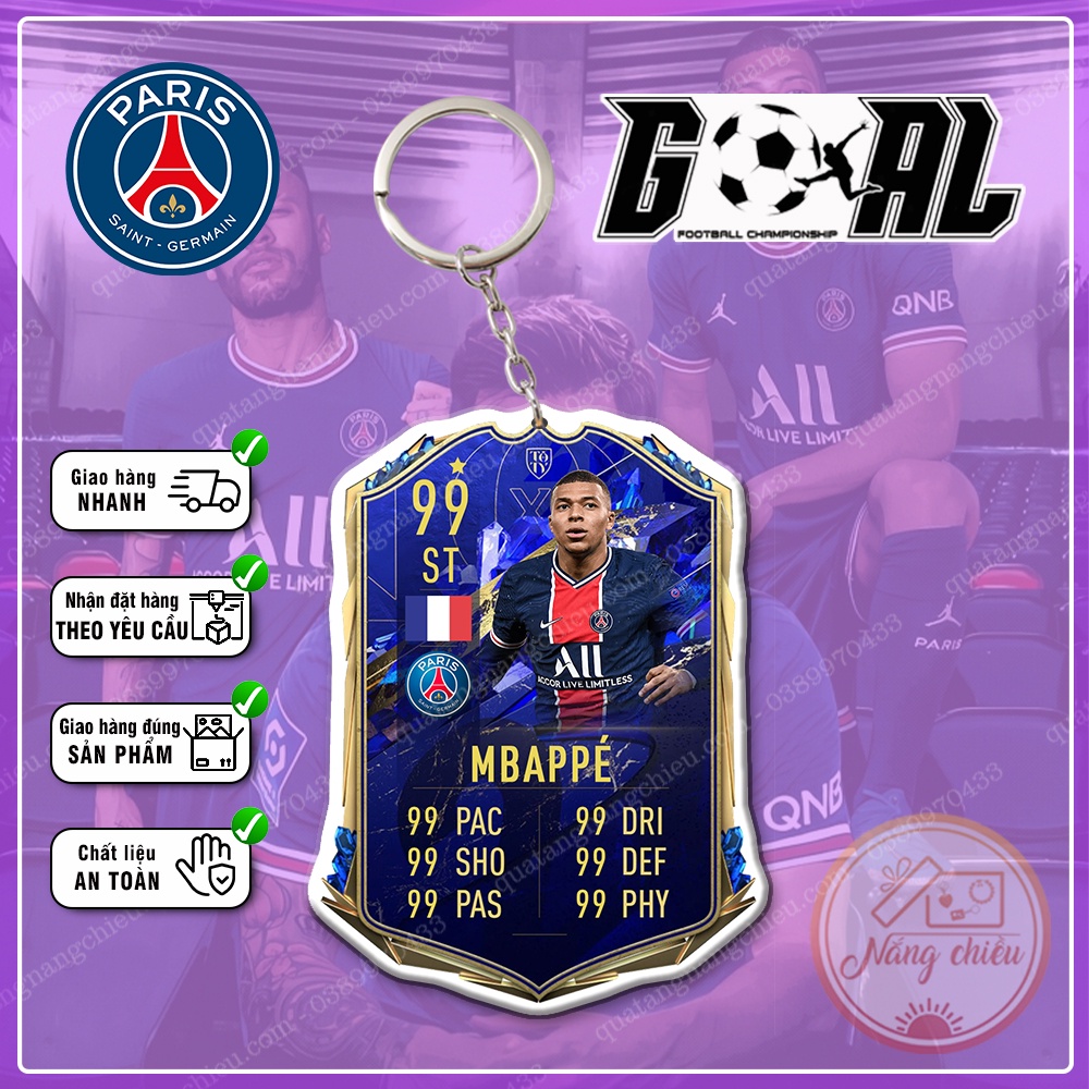 Móc khóa Dày In Sắc Nét 2 Mặt CLB bóng đá Paris Saint-Germain 2022-2023 ☘️Quà Tặng Nắng Chiều☘️