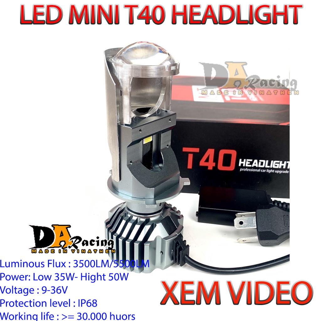 Đèn Pha LED Bi Cầu Mini H4 T40  Công Xuất 40w Lắp Ô tô, Xe Máy BẢO Hành 12 tháng