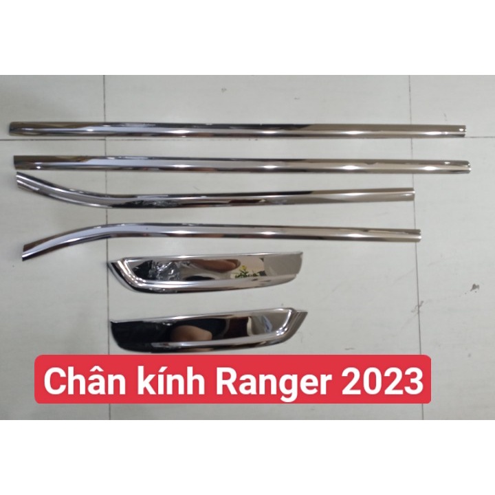 Nẹp Viền Chân Kính Xe Ford Ranger 2023 Mẫu Inox 304 Sáng Bóng Cao Cấp