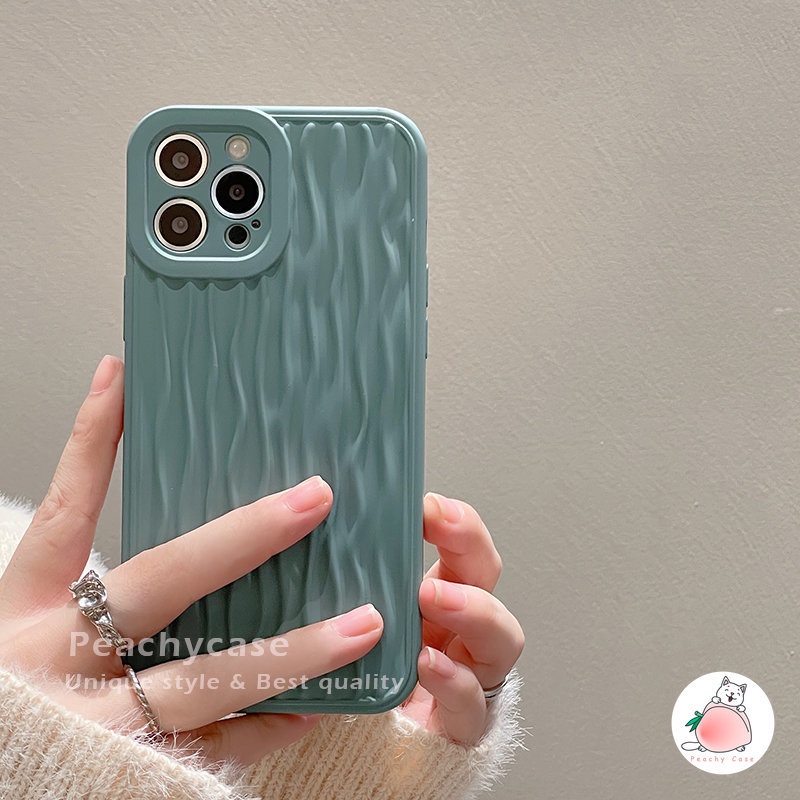 Ốp Điện Thoại TPU Mềm Bảo Vệ Camera Họa Tiết Kẻ Sọc Màu Xanh Lá Cho iPhone 14 13 12 Mini Pro Max 11 Xr Xs Max X 13Mini