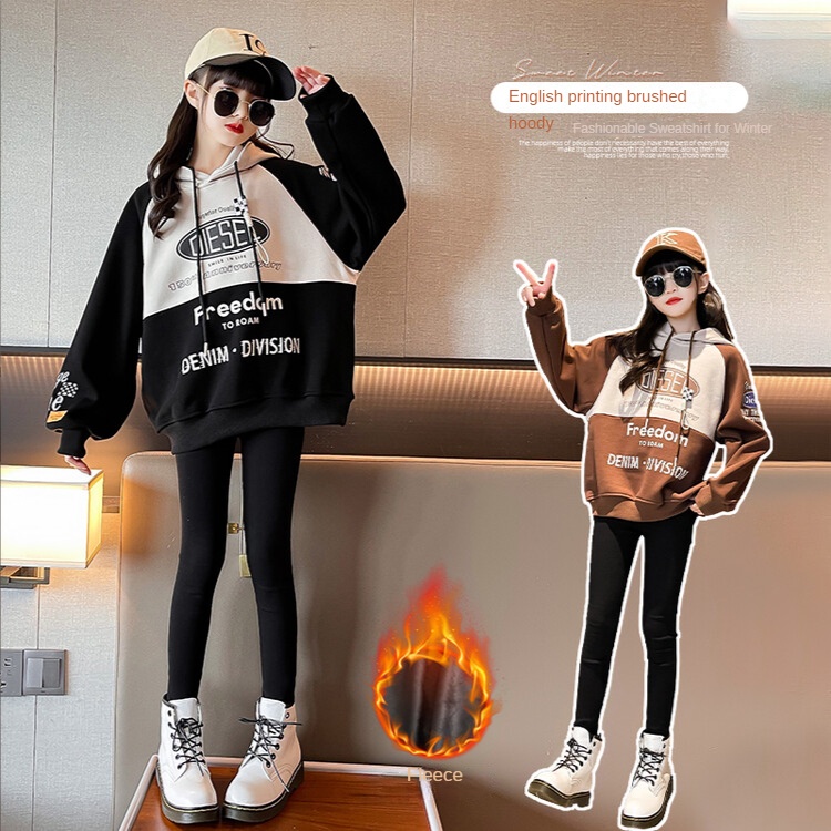 Áo Hoodie Dài Tay Thời Trang Mùa Đông Hàn Quốc Cho Bé Gái 5-6 Tuổi 6-7 Tuổi 7-8 Tuổi 8-9 Tuổi 9-10 Tuổi Giày Thời Trang Cho Bé 10-11 - 12 Tuổi 12-13 - 13-14 Tuổi
