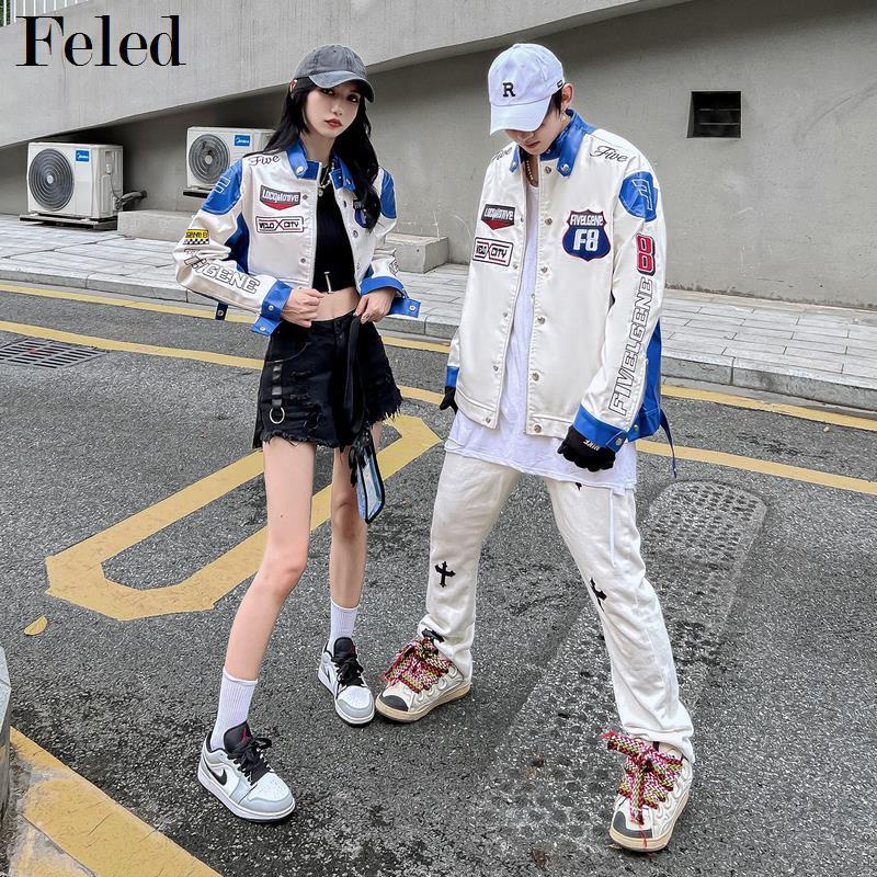 Áo Khoác Bóng Chày Phong Cách Hip hop Mỹ Cá Tính Cho Cặp Đôi