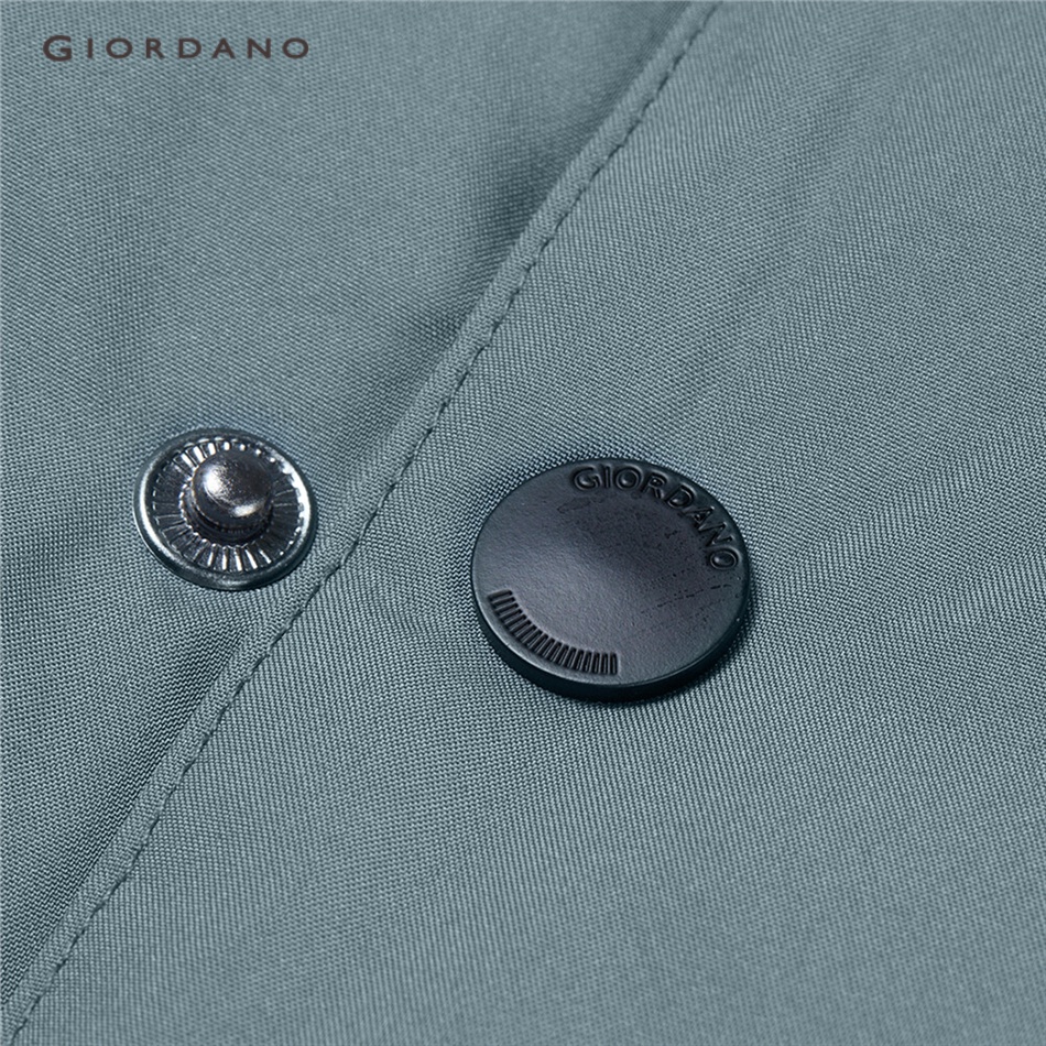 Áo khoác GIORDANO 01072697 có lót cổ lật màu trơn thời trang dành cho nam