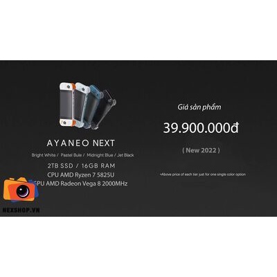 Máy chơi games cầm tay AYANEO NEXT 2022 5825U 16G 2TB JetBlack | Hàng chính hãng
