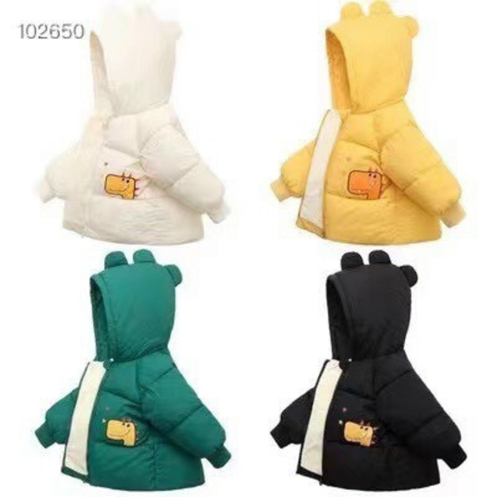Áo Phao nỉ lót lông hình khủng long siêu ấm cho bé.Quần áo trẻ em Từ 8kg-20kg BINBON KIDS