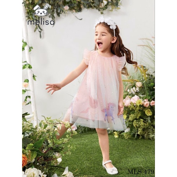 Đầm công chúa ngựa pony voan lưới đính ngôi sao bồng bềnh tiểu thư 1-10y