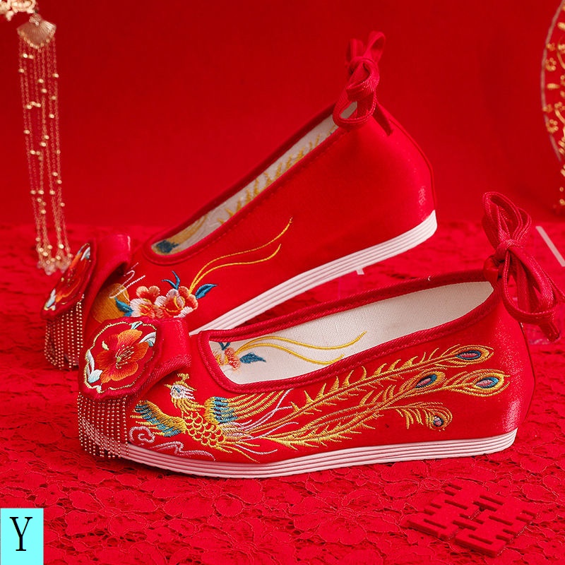 Giày Búp Bê Thêu Họa Tiết Phong Cách Trung Hoa Cổ Điển Cho Cô Dâu