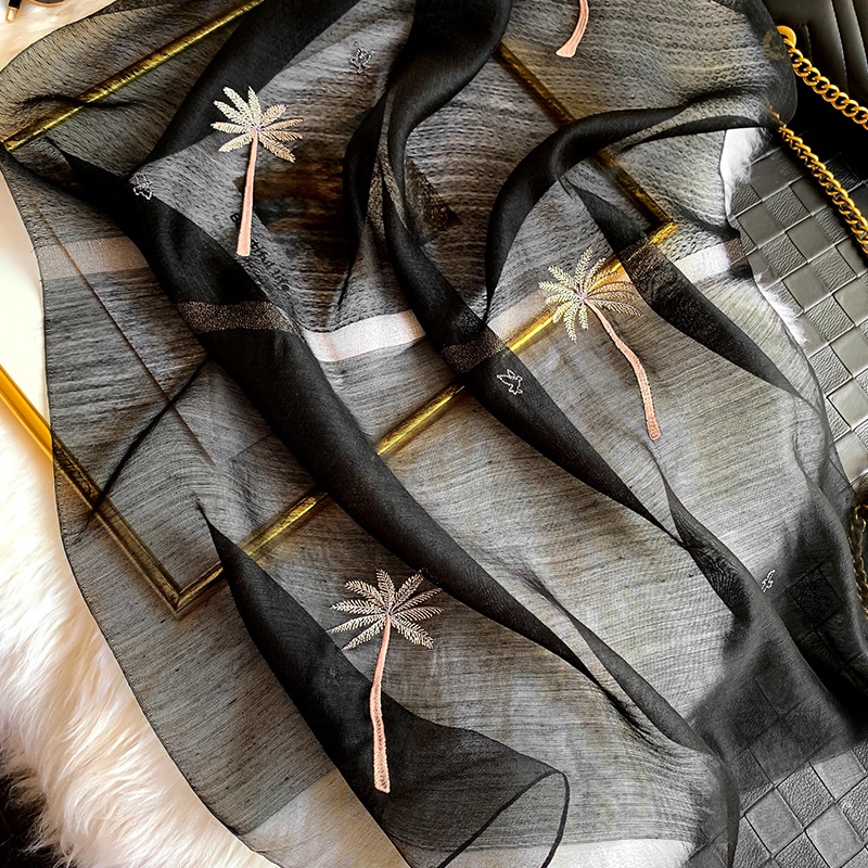 Khăn Choàng Cổ 180cm Chất Liệu Len Thêu Họa Tiết Màu Trơn Thời Trang Thu Đông Cho Nữ