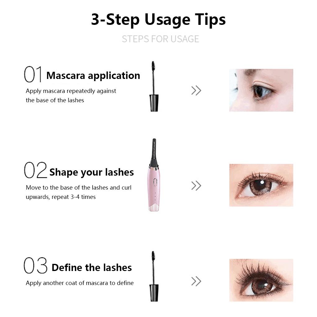 Dụng Cụ Uốn Cong Lông Mi Bằng Điện 200mAh 2 9W Với Vỏ Silicone Tiện Dụng