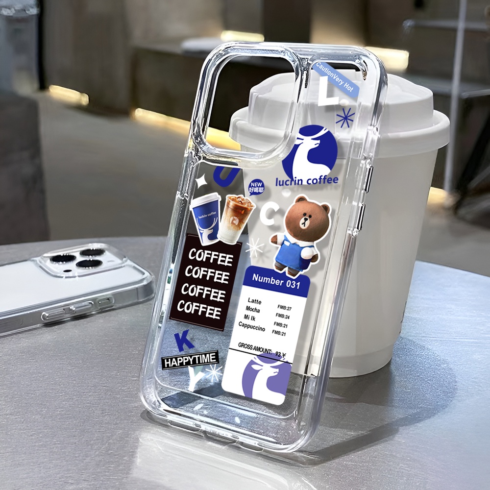 Ốp Điện Thoại Trong Suốt In Hình Ly Cà Phê Cho iphone 14 Pro Max 14 Plus 13 11 12 7Plus X XR XS Max 8 7