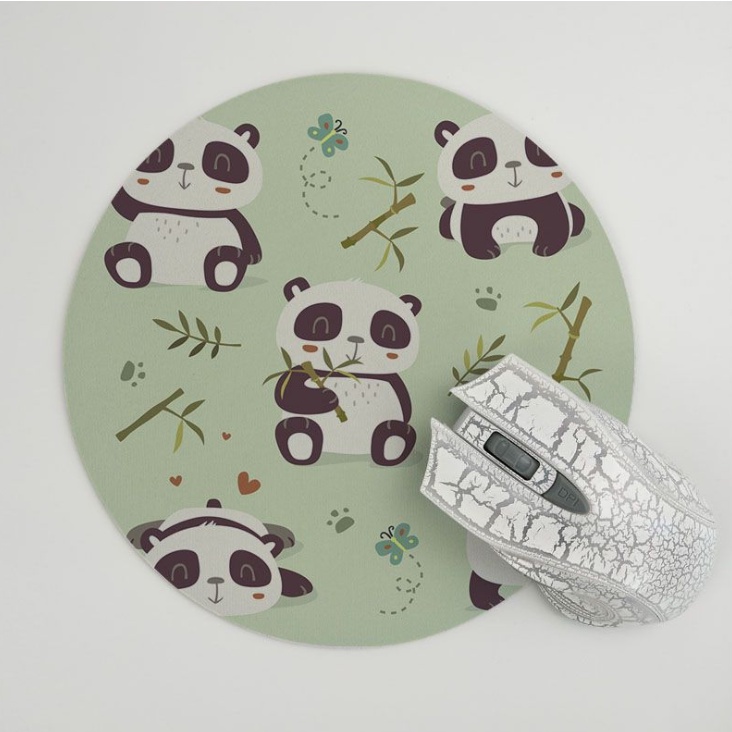 Lót Chuột Nhỏ Tròn Hình Panda Dễ Thương